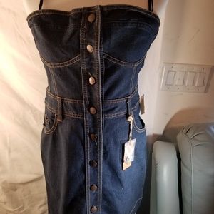 COPY - NWT Wax Jeans Bustier Denim Dress LG